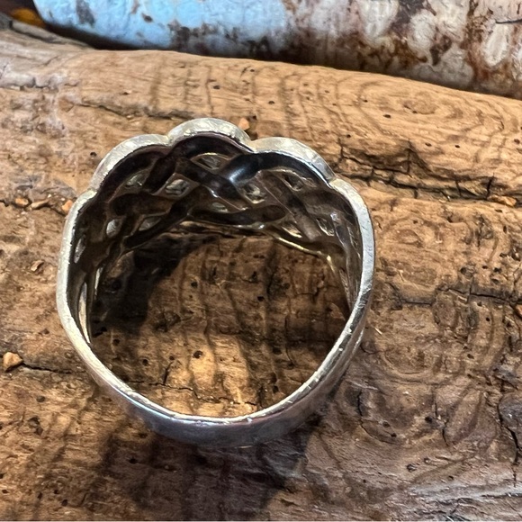 Artisan Woven Basket Sterling Silver Ring Band Celtic Sailor’s Knots Size 10 - Picture 4 of 9